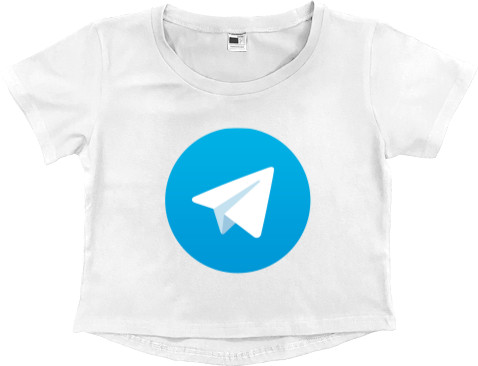 Women's Cropped Premium T-Shirt - Telegram - Mfest