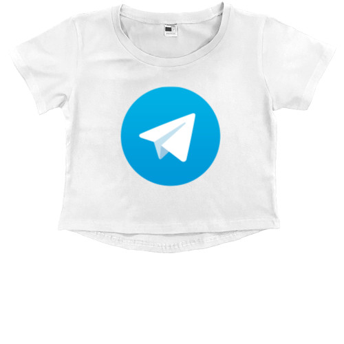 Kids' Premium Cropped T-Shirt - Telegram - Mfest