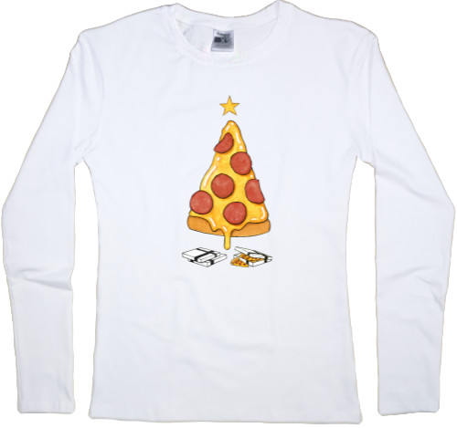 Women's Longsleeve Shirt - New Year with PIZZA - Mfest