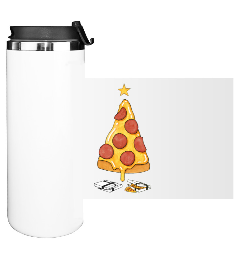 Water Bottle on Tumbler - New Year with PIZZA - Mfest