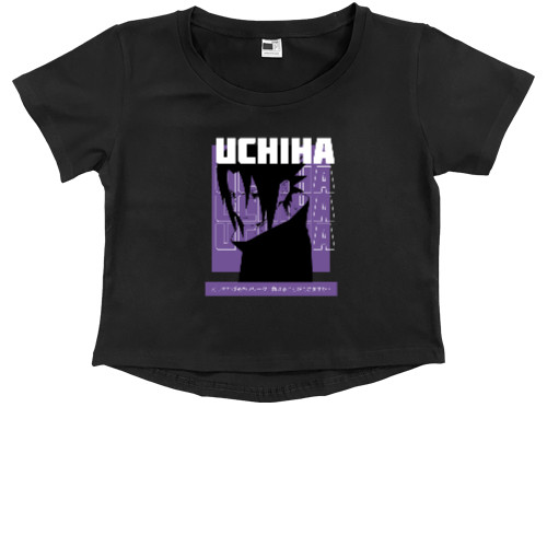 Kids' Premium Cropped T-Shirt - Sasuki Uchiha clan - Mfest