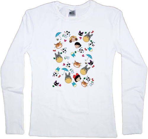 Women's Longsleeve Shirt - Totoro Print - Mfest