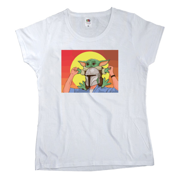 Women's T-shirt Fruit of the loom - Mandalorian and Baby Yoda - Mfest