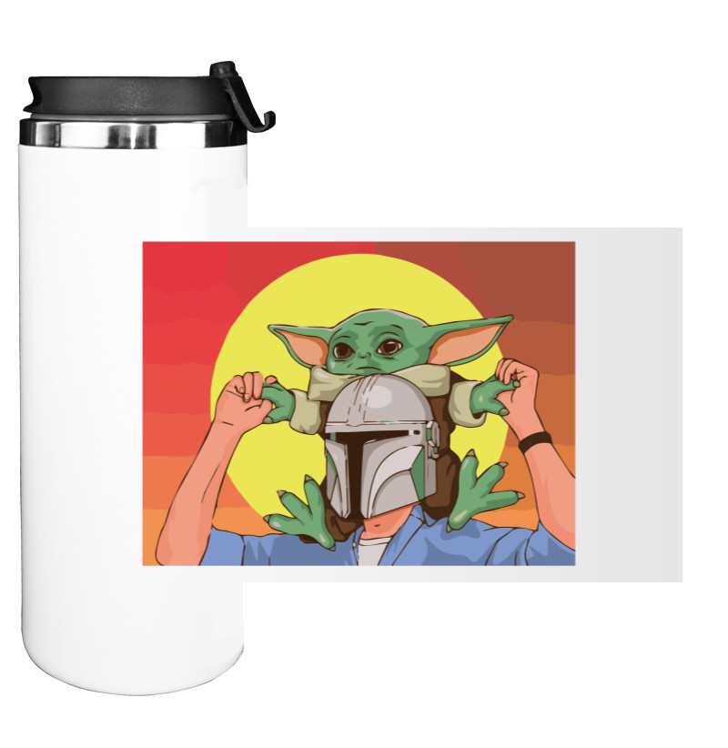 Water Bottle on Tumbler - Mandalorian and Baby Yoda - Mfest