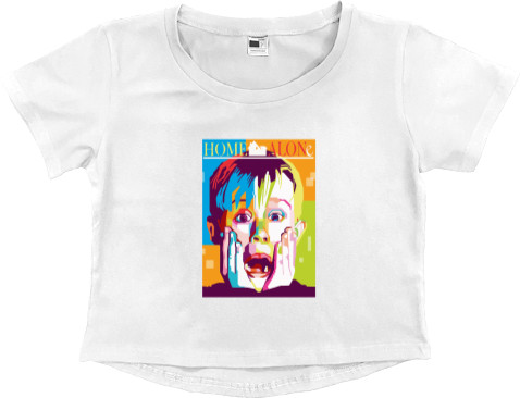 Women's Cropped Premium T-Shirt - Home Alone Art - Mfest