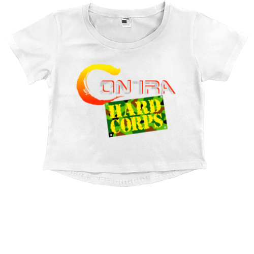 Kids' Premium Cropped T-Shirt - Contra: Hard Corps Logo - Mfest