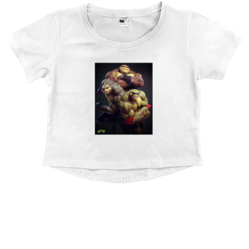 Kids' Premium Cropped T-Shirt - Battletoads - Mfest