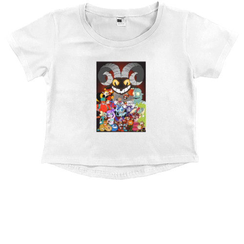 Kids' Premium Cropped T-Shirt - Cuphead art - Mfest