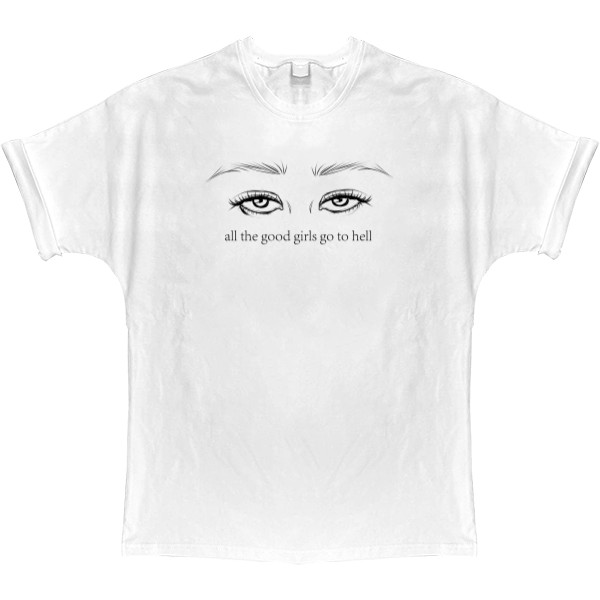 T-shirt Oversize - all the good girls go to hell - billie eilish - Mfest