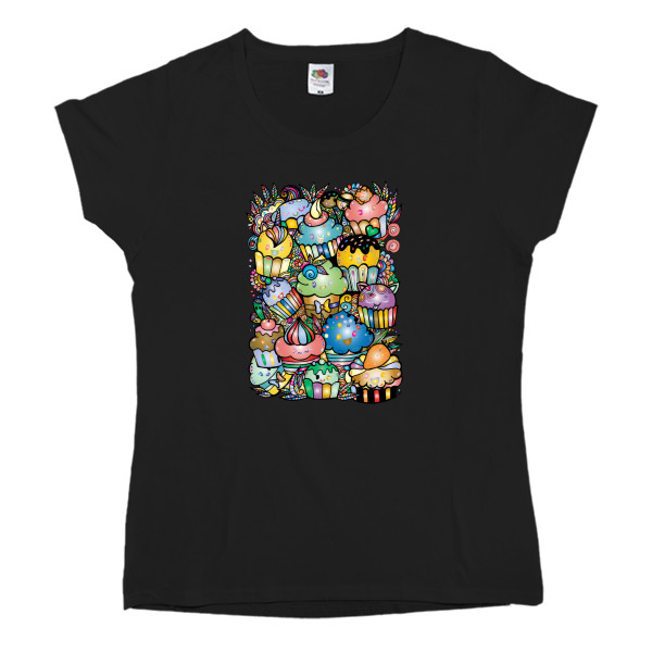 Women's T-shirt Fruit of the loom - Капкейки. 8 марта - Mfest