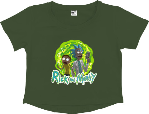 Women's Cropped Premium T-Shirt - Rick and Morty - Mfest