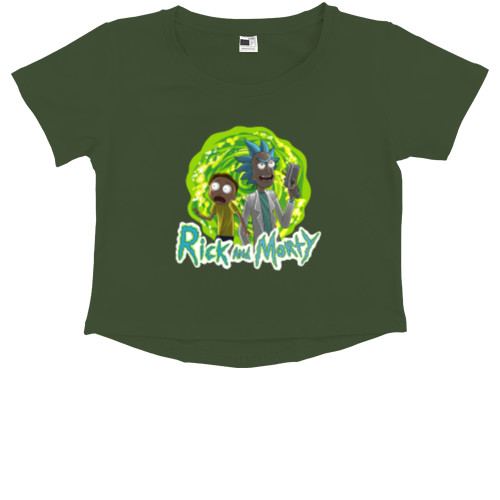 Kids' Premium Cropped T-Shirt - Rick and Morty - Mfest