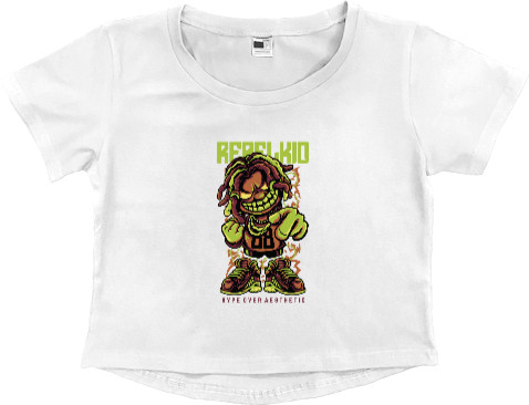 Women's Cropped Premium T-Shirt - Rebel Kid - Mfest