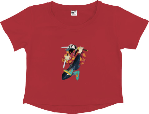 Women's Cropped Premium T-Shirt - Devil Ninja - Mfest