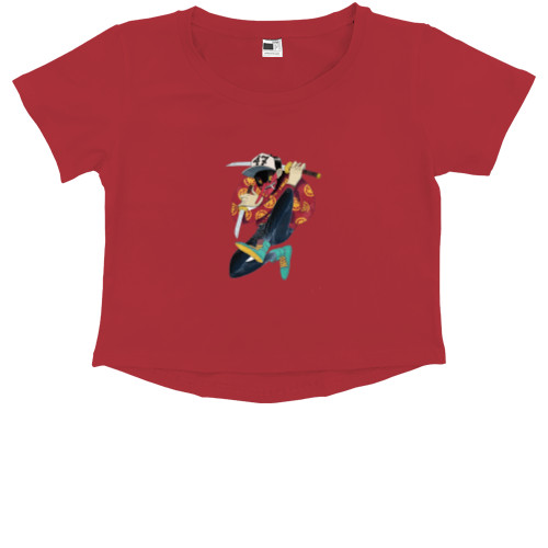 Kids' Premium Cropped T-Shirt - Devil Ninja - Mfest