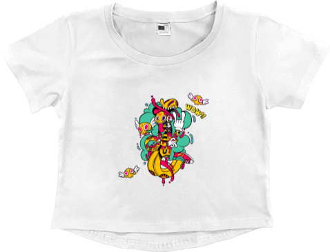 Women's Cropped Premium T-Shirt - Doodles - Mfest