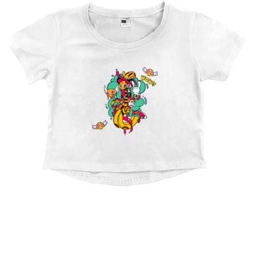 Kids' Premium Cropped T-Shirt - Doodles - Mfest