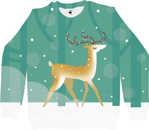 Men's Sweatshirt 3D - New Year DEER - Mfest