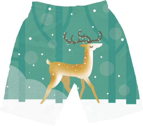 Men's Shorts 3D - New Year DEER - Mfest