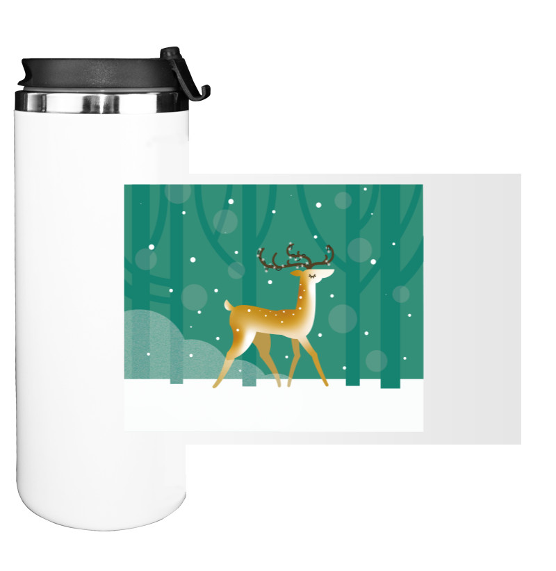 Water Bottle on Tumbler - New Year DEER - Mfest