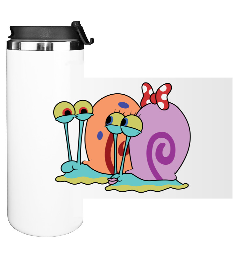 Water Bottle on Tumbler - Gary the snail family couple - Mfest