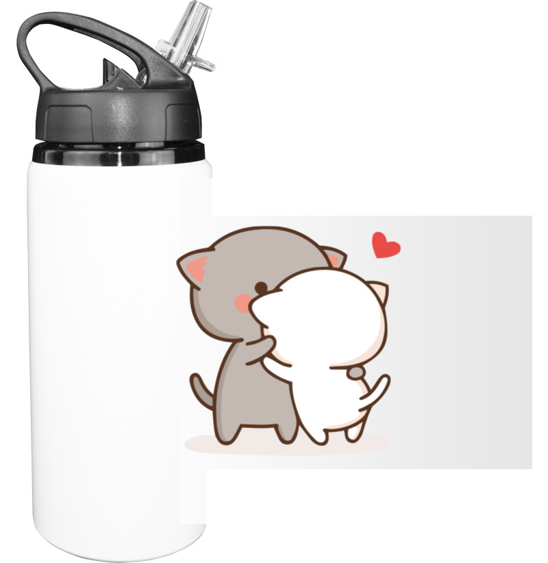 Sport Water Bottle - Cats kissing - Mfest