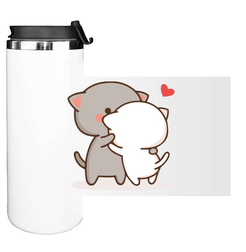 Water Bottle on Tumbler - Cats kissing - Mfest