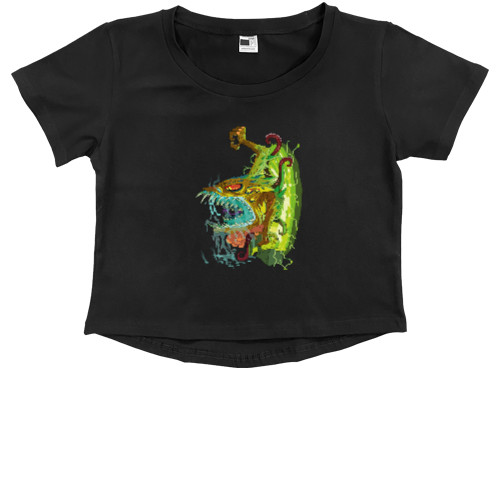 Kids' Premium Cropped T-Shirt - Monster Mayhem (Рик и Морти) - Mfest