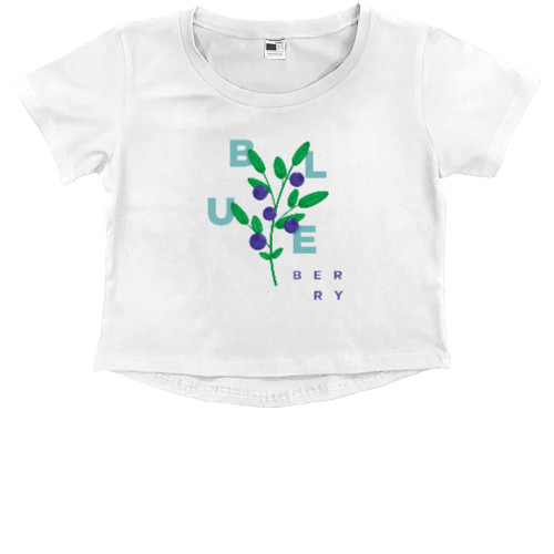 Kids' Premium Cropped T-Shirt - Blueberry / Черника - Mfest