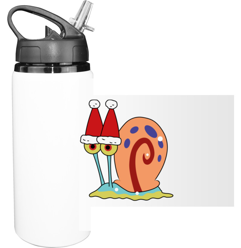 Sport Water Bottle - GARY THE SNAIL (NEW YEAR) / УЛИТКА ГЭРИ (НОВЫЙ ГОД) - Mfest