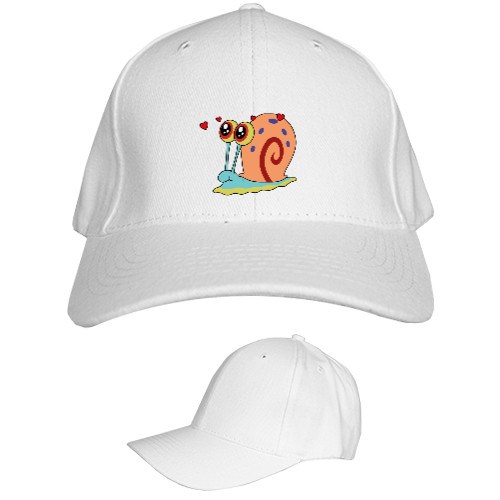 Kids' Baseball Cap 6-panel - GARY THE SNAIL (IN LOVE) / УЛИТКА ГЭРИ (ВЛЮБЛЕНА) - Mfest