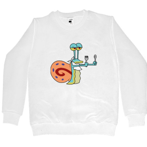 Men’s Premium Sweatshirt - GARY THE SNAIL (READY TO EAT) / УЛИТКА ГЭРИ (ХОЧЕТ КУШАТЬ) - Mfest