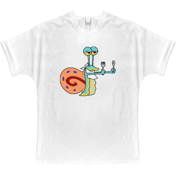 T-shirt Oversize - GARY THE SNAIL (READY TO EAT) / УЛИТКА ГЭРИ (ХОЧЕТ КУШАТЬ) - Mfest