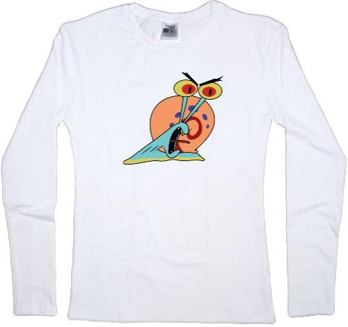 Women's Longsleeve Shirt - GARY THE SNAIL (SCREAM) / УЛИТКА ГЭРИ (КРИЧИТ) - Mfest