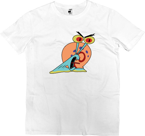 Men’s Premium T-Shirt - GARY THE SNAIL (SCREAM) / УЛИТКА ГЭРИ (КРИЧИТ) - Mfest