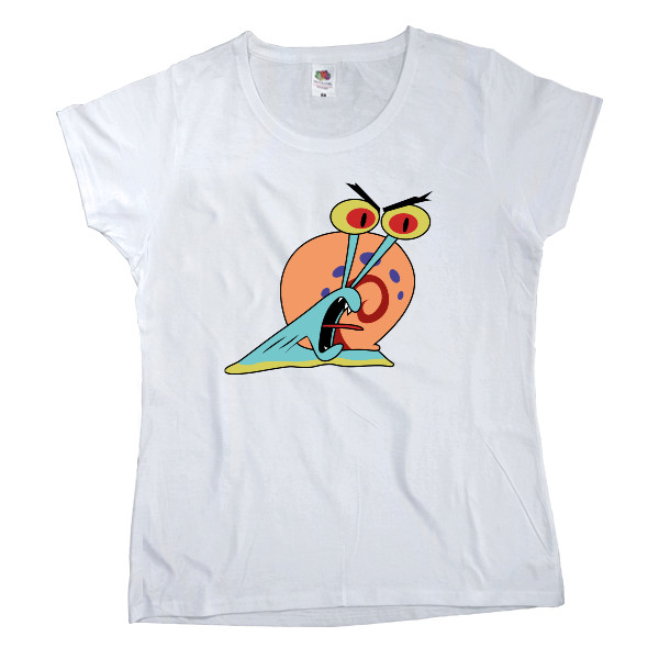 Women's T-shirt Fruit of the loom - GARY THE SNAIL (SCREAM) / УЛИТКА ГЭРИ (КРИЧИТ) - Mfest