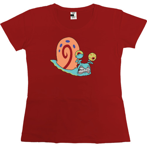 Women's Premium T-Shirt - GARY THE SNAIL (ANGRY) / УЛИТКА ГЭРИ (ЗЛАЯ) - Mfest