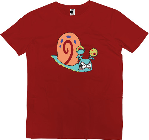 Men’s Premium T-Shirt - GARY THE SNAIL (ANGRY) / УЛИТКА ГЭРИ (ЗЛАЯ) - Mfest