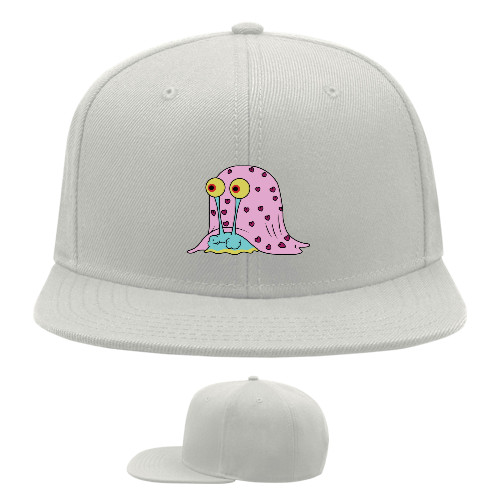 Snapback Baseball Cap - GARY THE SNAIL (EAT) / УЛИТКА ГЭРИ (КУШАЕТ) - Mfest