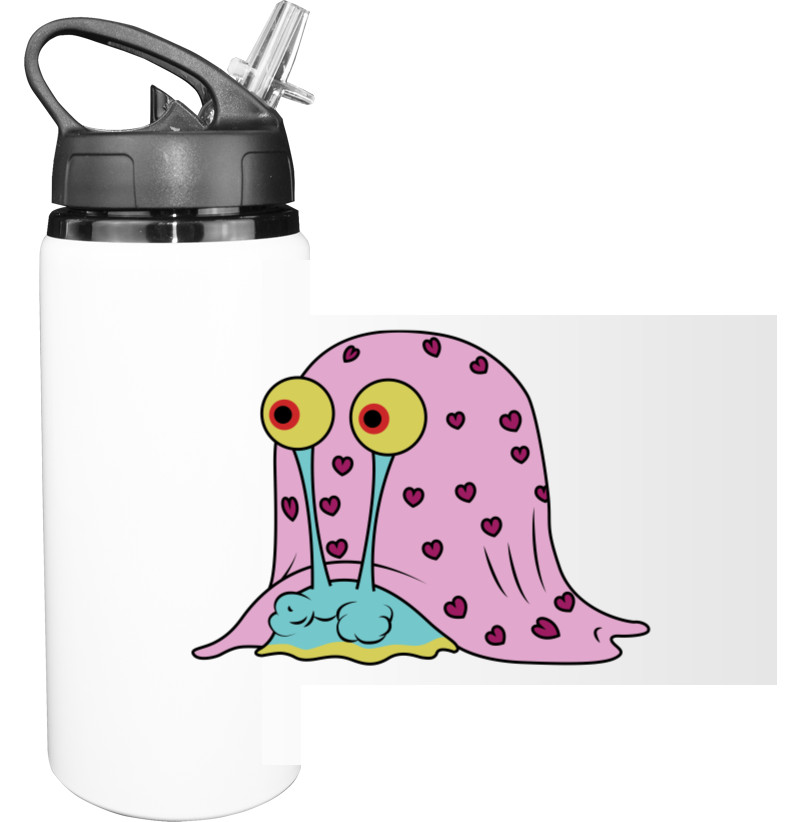 Sport Water Bottle - GARY THE SNAIL (EAT) / УЛИТКА ГЭРИ (КУШАЕТ) - Mfest