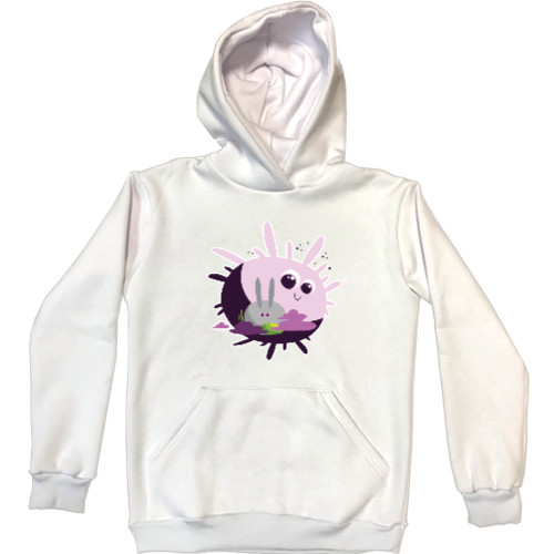 Unisex Hoodie - CARTOON BUBBLEGUM RABBIT WITH SUN / МУЛЬТЯШНЫЙ КРОЛИК НА СОЛНЦЕ - Mfest