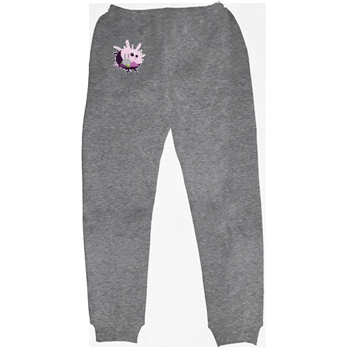 Kids' Sweatpants - CARTOON BUBBLEGUM RABBIT WITH SUN / МУЛЬТЯШНЫЙ КРОЛИК НА СОЛНЦЕ - Mfest