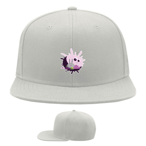 Snapback Baseball Cap - CARTOON BUBBLEGUM RABBIT WITH SUN / МУЛЬТЯШНЫЙ КРОЛИК НА СОЛНЦЕ - Mfest