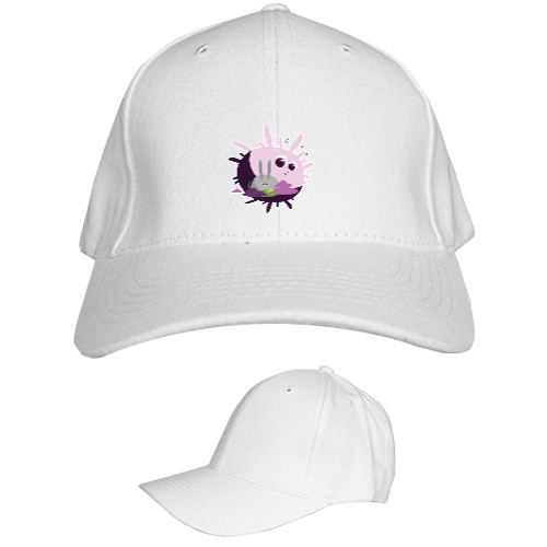 Kids' Baseball Cap 6-panel - CARTOON BUBBLEGUM RABBIT WITH SUN / МУЛЬТЯШНЫЙ КРОЛИК НА СОЛНЦЕ - Mfest