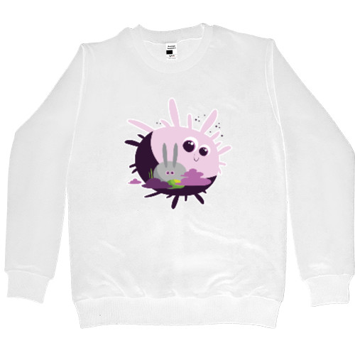 Men’s Premium Sweatshirt - CARTOON BUBBLEGUM RABBIT WITH SUN / МУЛЬТЯШНЫЙ КРОЛИК НА СОЛНЦЕ - Mfest