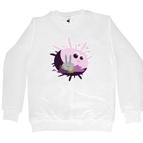 Women's Premium Sweatshirt - CARTOON BUBBLEGUM RABBIT WITH SUN / МУЛЬТЯШНЫЙ КРОЛИК НА СОЛНЦЕ - Mfest