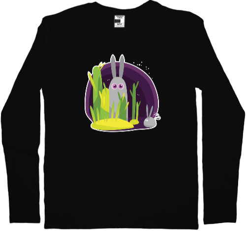 Men's Longsleeve Shirt - CARTOON BUBBLEGUM RABBIT / МУЛЬТЯШНЫЙ КРОЛИК - Mfest