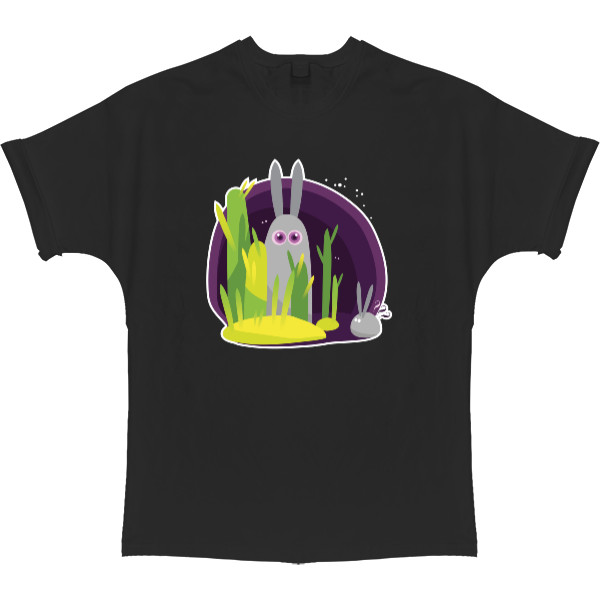 T-shirt Oversize - CARTOON BUBBLEGUM RABBIT / МУЛЬТЯШНЫЙ КРОЛИК - Mfest