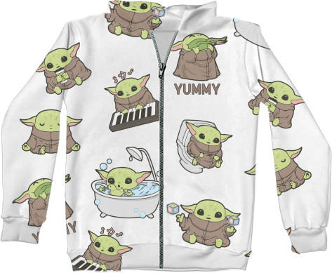 Kids' Zip-through Hoodie 3D - Baby Yoda - Mfest