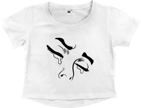 Women's Cropped Premium T-Shirt - Комикс печаль - Mfest